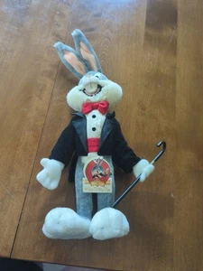 Mighty Star Bugs Bunny Plush Tuxedo Cane 18 Inch 1990 Warner Bros Stuffed Animal - Picture 1 of 15