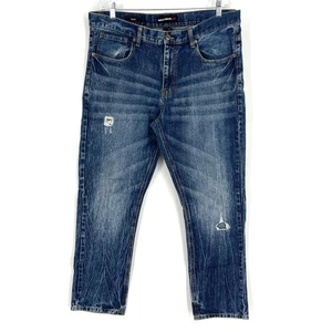Hollywood The Jean People Slim Fit Distressed Blau Jeans Herren Größe 36x30 - Bild 1 von 7
