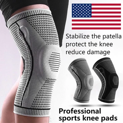 Knee Sleeve Compression Brace Support For Sport Joint Pain Arthritis Relief NEW - Image 1 of 4