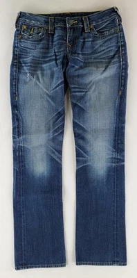 True Religion Billy Blue Jeans Made USA Skull Womens 30 (33x33 Actual) - Image 1 of 4