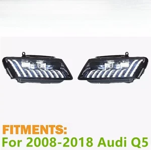 For AUDI Q5 2008-18 RS Style LED DRL Sequential Projector Headlights Assembly  - Picture 1 of 8