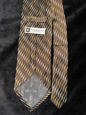 Corbata de seda estampada marrón Bachrach para hombre Foto 1 de 3