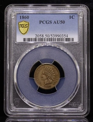 1860 Indian Penny PCGS AU50 - Image 1 of 4