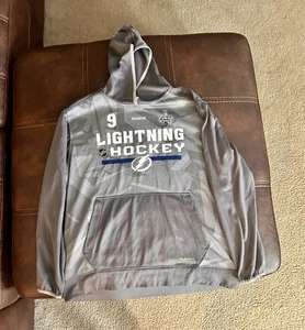 Reebok NHL Tampa Bay Lightening Tyler Johnson #9 2015 Stanley Cup Hoodie SZ L - Picture 1 of 8