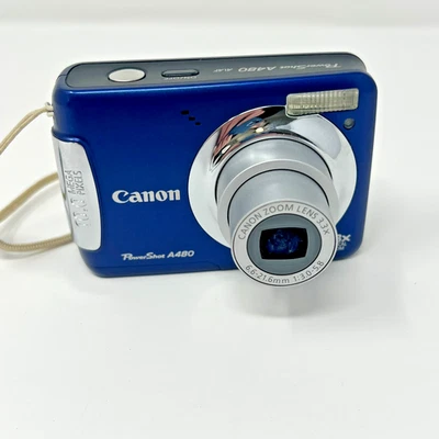Vintage Canon PowerShot A480 10MP Digital Camera w/ Strap Parts Repair - Image 1 of 4