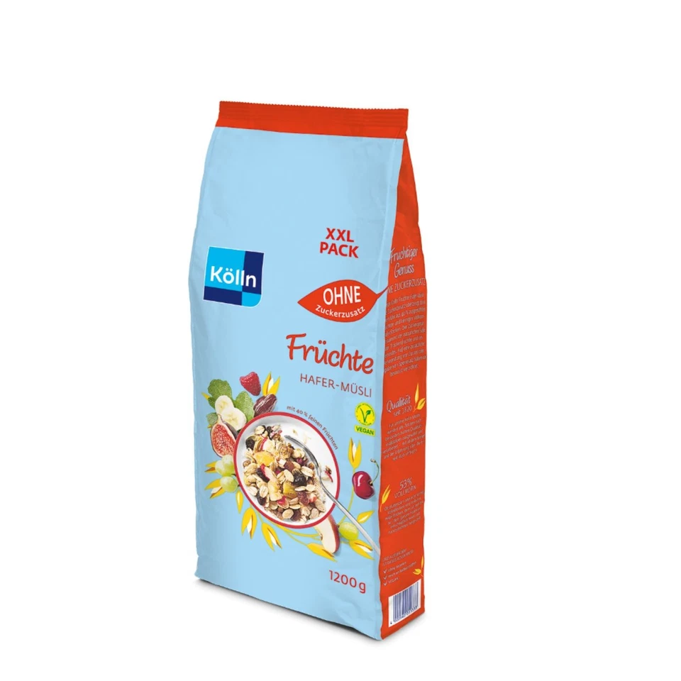 Kölln Müsli Früchte ohne Zuckerzusatz, Sparpack 1200g - Bild 1 von 1