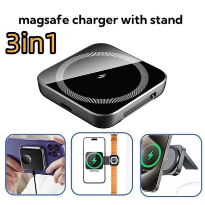 3in1 Wireless Charging Station for Apple MagSafe Charger, Magnetic Charger Stand - Image 1 of 4