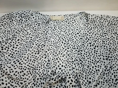 Altar'd State Womens Black White One Piece Ruffle Shoulders M Medium Front Tie - Image 1 of 4