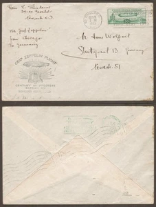Century of Progress Graf Zeppelin Flight AAMS #Z222b - Picture 1 of 1