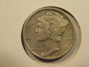 1936 P AU Mercury Silver Dime (36P17) - Picture 1 of 4