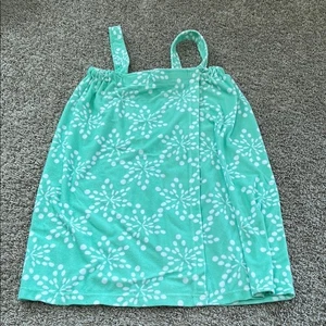 Bobbie Brooks Morgenmantel verstellbar Handtuch türkis weiß klein/mittel weich - Bild 1 von 7