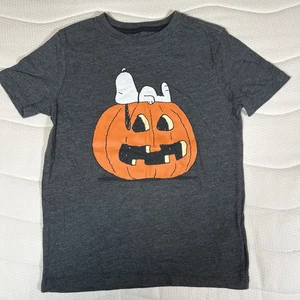 Peanuts Snoopy Halloween Camiseta para Niños Gris YS Juvenil Pequeña 6-7 Gran Calabaza V - Imagen 1 de 5