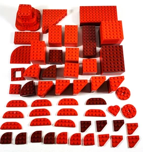 Lego rote Platten abgerundete Keile 150 Stck. 6x12 6x8 6x6 4x10 4x8 4x6 4x4 3x3 + Feuer - Bild 1 von 12