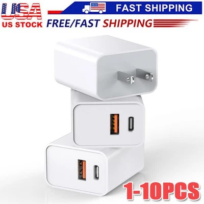 For iPhone 15 16 13 11  20W Fast Charger Block USB Type C Wall Power Adapter Lot - Image 1 of 4