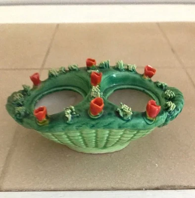 Vintage Red and Green Taper Candle Holder Made in Japan - Image 1 of 3