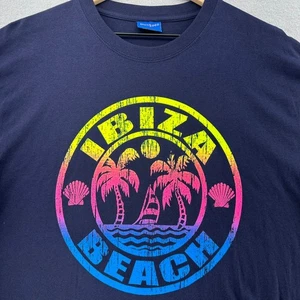Y2K Ibiza Beach Neon Blau T-Shirt XL Retro Party Spring Break Vaporwave 90svibes - Bild 1 von 8