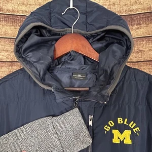 NEW Michigan Wolverines Colosseum Hooded Full Zip Raglan Puffer Jacket Men's L - Picture 1 of 11