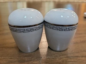 Vtg Salt Pepper Shakers Set Greek Key Design Germany - Picture 1 of 11