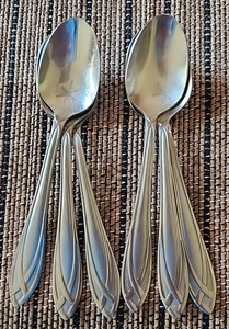 (6) Hampton Silberschmiede SPITZE GEFROSTET Edelstahl Platz/ovale Suppenlöffel 7 3/4" - Bild 1 von 6