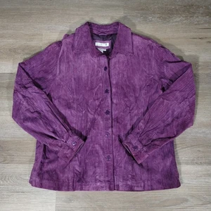 Chaqueta Coldwater Creek Vintage PL Púrpura Gamuza Arrugada Oscura Academia Western  - Imagen 1 de 7