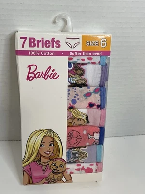 Barbie Girls Briefs underwear Panties Size 6 Cotton 7 pack NEW - Image 1 of 4