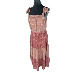 sinceramente Jules - LRG - Vestido midi - Volantes - Elástico - Rosa Azul Floral algo de desgaste - Imagen 1 de 6