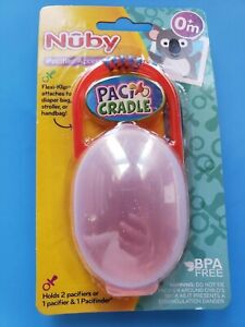 INFANT NUBY PACIFIER CRADLE AGE 0+ MONTHS RED BPA FREE NIB ACCESSORIES 