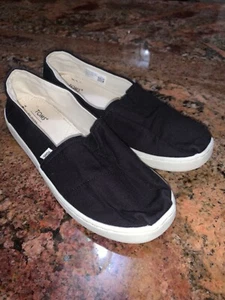 Toms Black Canvas Slip On Shoes Sz Youth 6 - Picture 1 of 4