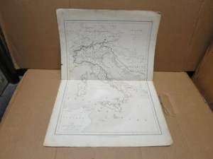 CARTE GEOGRAPHIQUE DE L'ITALIE XIXème siècle - Picture 1 of 1
