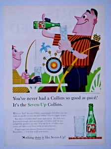 7 Up Archery Tom Collins Vintage 1958 Original Revista Impresión Anuncio 8,5 x 11" - Imagen 1 de 4
