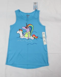 Cat and Jack Kids Girl's Medium (7-8) Blue Unicorn Sleeveless Tank Top NEW - Picture 1 of 11