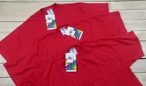 Neu Vintage 90s JERZEES Blank Heavyweight Blend Deadstock Red T-Shirts Size L - Bild 1 von 6