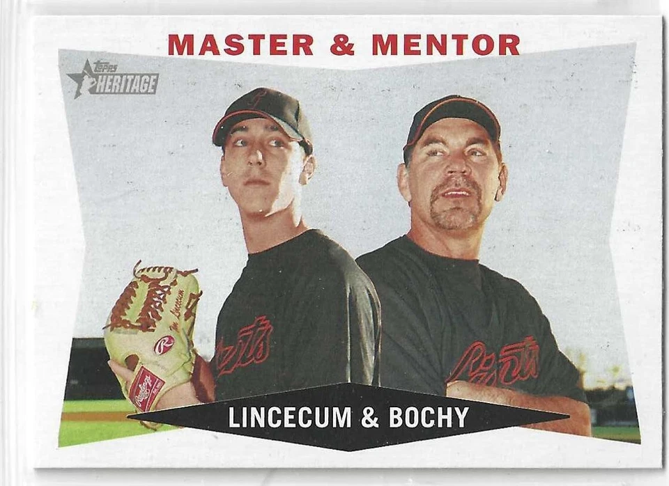 2009 Topps Heritage #7 Bruce Bochy SF Giants Master & Mentor Tim Lincecum - Image 1 of 1