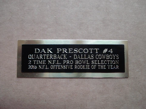 Dak Prescott Football Card Dallas Cowboys Card Plaque Nameplate 1" X 3" Cover