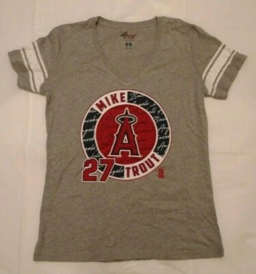 Camiseta mediana Los Angeles Angels Mike Trout 27 para mujer GIII 4her First Pick Foto 1 de 3