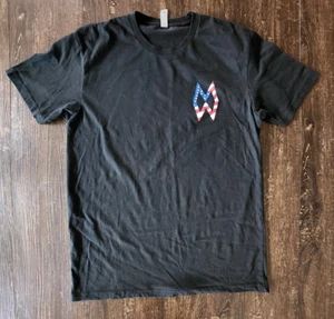 MORGAN WALLEN Dangerous Black Country Western Tour M Cowboy American Flag Shirt - Picture 1 of 5