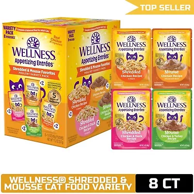 Comida húmeda para gatos Wellness® Appetizing Entrées™ variedad aves, paquete de 8 Foto 1 de 4