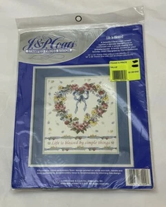 Vintage 1992 J. & P. Coats Counted Cross Stitch “Life Is Blessed’ 23001 - Picture 1 of 7