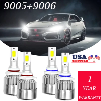 For Acura Integra 1994-1999 LED Headlight Bulbs High Low Beam Bulbs Kit - Image 1 of 4
