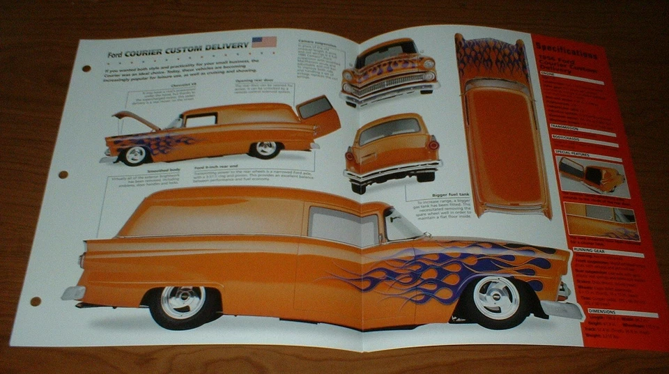 Ford Courier 1956 hoja de especificaciones de entrega folleto cartel impresión vagón 56 272★★ Foto 1 de 1