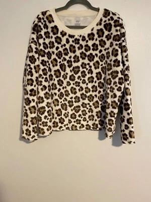 Aerie женщин леопард печать флис толстовка и шорты комплект - размер большой мягкий уютный - Изображение 1 из 4