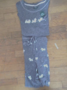LAURA ASHELY WOMEN'S SHORT SLEEVE 2-PIECE PAJAMAS; GRAY; MED.; BNWT; RETAIL $48 - Picture 1 of 4