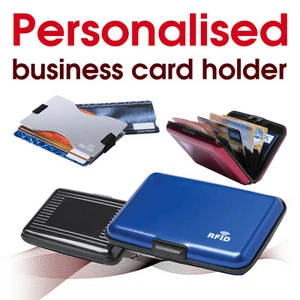 Personalised Business Card Holder * laser engraved * name, text, RFID protection - Picture 1 of 33