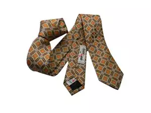 Cravate Étroit Beige Cravate Soie Imprimée Made IN Italy Skinny en Soie - Bild 1 von 2