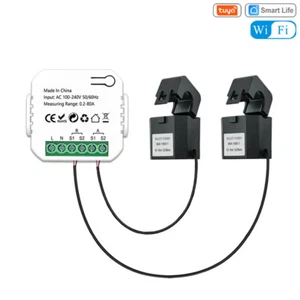 Tuya WiFi Energiemesser 80A Stromwandler Klemme 1 2 CT KWh Power Monitor - Bild 1 von 14