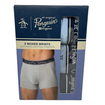 Original Penguin Mens Size XL Cotton Stretch  Boxers 3 Pack Multi Color New - Image 1 of 4