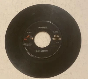 HANK LOCKLIN - INSURANCE / I FEEL A CRY COMING ON - 7" VINYL 45 RPM - Imagen 1 de 2