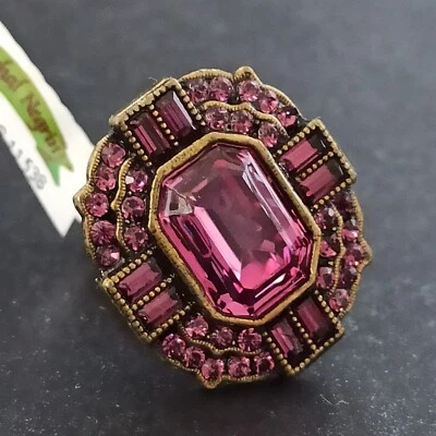 Anillo Michal Negrin Cristales Púrpura Real Art Deco Renacimiento Dramático Cóctel Nuevo Foto 1 de 4