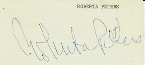 "Opera Legend" Roberta Peters Signed 3X5 Card COA - Picture 1 of 2