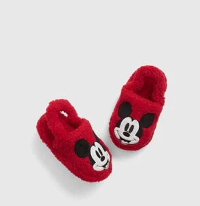 gap disney baby and toddler micker mouse sherpa slippers red size 5-6 - Picture 1 of 4